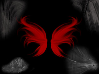 Red black background large wing - smaller free wallpaper
