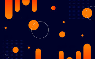 Blue orange geometric abstract planet - circle free wallpaper for desktop