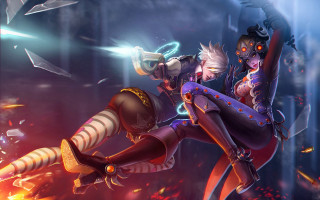 Woman flying sword demon shock - her hand and a demon free wallpaper