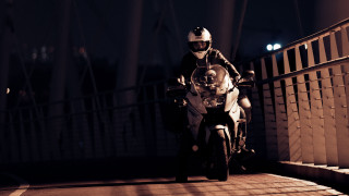 Man motorcycle night street helmet - a helmet free wallpaper