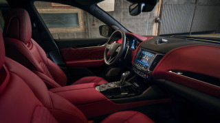 Red car black interior red - wheel and dashboard free wallpaper