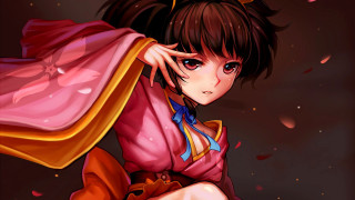 Pink dress red cape fantasy - a red cape free wallpaper