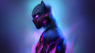 Black panther afrofuturism glowing suit - a black panther free wallpaper for desktop