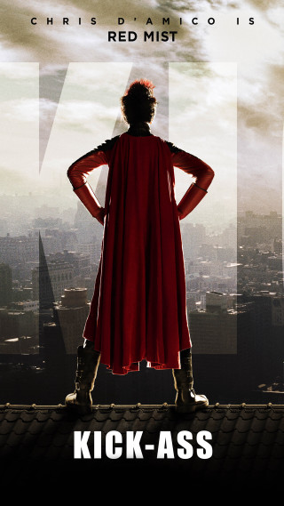 Man in red cape roof - free sci-fi wallpaper for mobile