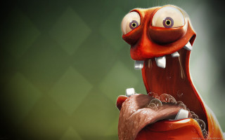 Cartoon character toothbrush water dripping - a toothbrush free wallpaper