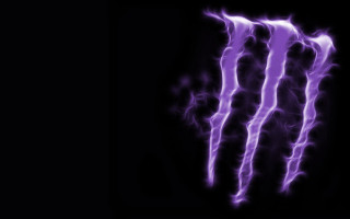 Purple monster logo black background - the bottom of the image free wallpaper for desktop