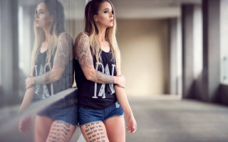 Tattooed woman graffiti cosplay denim - tattoo free wallpaper for desktop