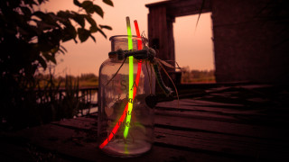 Jar lights window fireflies ecological - a view of the sky free wallpaper