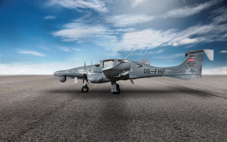 Small airplane runway blue sky 2 - under free wallpaper