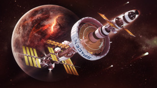 Space station satellite red planet - a space station free wallpaper for desktop
