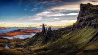 Mountain lake clouds sunset cinematic - cinematic landscape free wallpaper for desktop