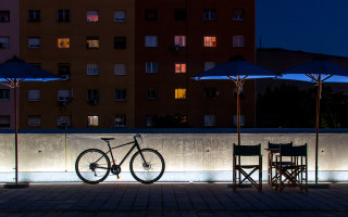 Bicycle wall umbrellas night table - ambient light free wallpaper