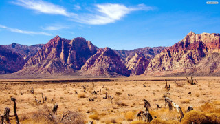 Desert mountains blue sky clouds - aya goda free wallpaper for desktop