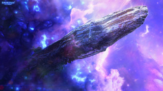 Space ship galaxy stars clouds - a space ship free wallpaper