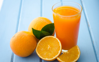 Orange juice glass oranges leaves 2 - orange juice next free wallpaper