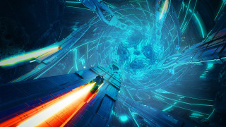 Blue orange redlight retrofuturism redshift - christopher balaskas free wallpaper