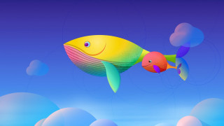 Fish bubbles sky clouds surreal - surreal design free wallpaper for desktop