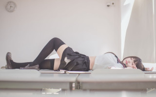 Woman bedside sitting clock animestyle - sakimi chan free wallpaper for desktop