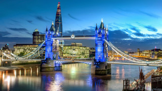 Bridge tower city night matte - christopher wren free wallpaper for desktop