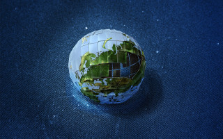 Broken globe blue surface earth - a blue surface free wallpaper for desktop