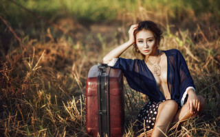 Woman field suitcase necklace fashion - chen lu free wallpaper