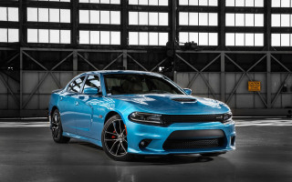 Blue dodge charger garage window 2 - david budd free wallpaper for desktop