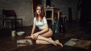 Woman sitting magazine food figurative - classical painting free wallpaper