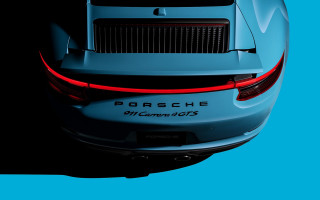 Porsche blue background red tail - a red tail light free wallpaper