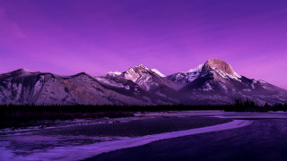 Purple sky mountain river snowy - andrew law free wallpaper for desktop