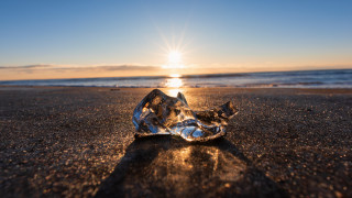 Glass beach sunset ocean light - plastic free wallpaper