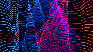 Colorful lines kinetic art hologram - vibrant color line free wallpaper