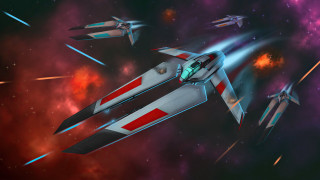 Fighter jet space station embers - scene free wallpaper for desktop