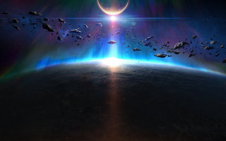 Planet halo light space aurora - the center of it free wallpaper for desktop