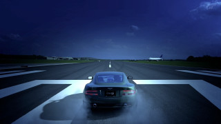 Night runway jet plane futurism - david imms free wallpaper