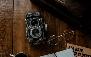 Camera glasses notebook pen wooden - glass free wallpaper for desktop