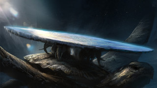 Futuristic object floating water sunbeam - craig mullins free wallpaper