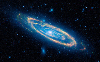 Large blue object space stars - galaxy free wallpaper