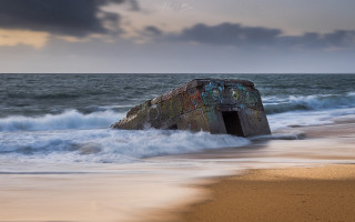 Large art beach ocean waves - a sandy beach next free wallpaper