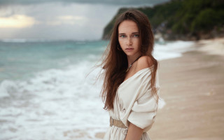 Elina karimova beach ocean cloudy - a beach next free wallpaper for desktop