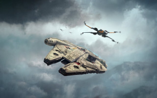Star wars vehicles flying cloudy - vehicle free wallpaper
