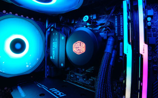 Cyberpunk computer glowing rgb fake - a blue light free wallpaper