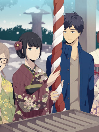 Group carousel snow woman candy - a woman holding free wallpaper for mobile