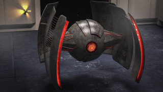 Futuristic object red light black - a yellow light free wallpaper for desktop