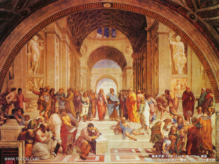 Group people building background painting - renaissance oil painting free wallpaper