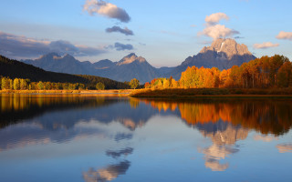 Lake mountains trees sky reflection 6 - mountain and trees free wallpaper