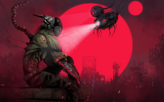 Light saber ledge red sun - creature free wallpaper