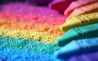 Crayons colored powder chalk art - chalk art free wallpaper