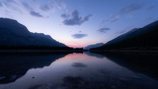 Lake mountains sunset clouds cityscape 2 - lake free wallpaper
