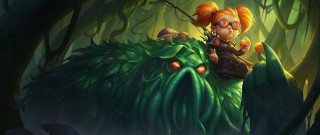 Orange hair girl green monster - ada gladys killins free wallpaper