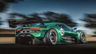 Green sports car race track 5 - body free wallpaper